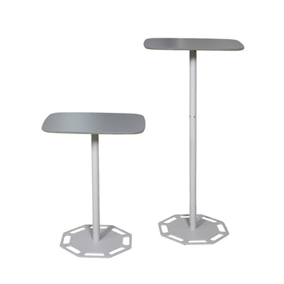 Adjustable trade show and exhibition tables with sturdy bases for special event setups