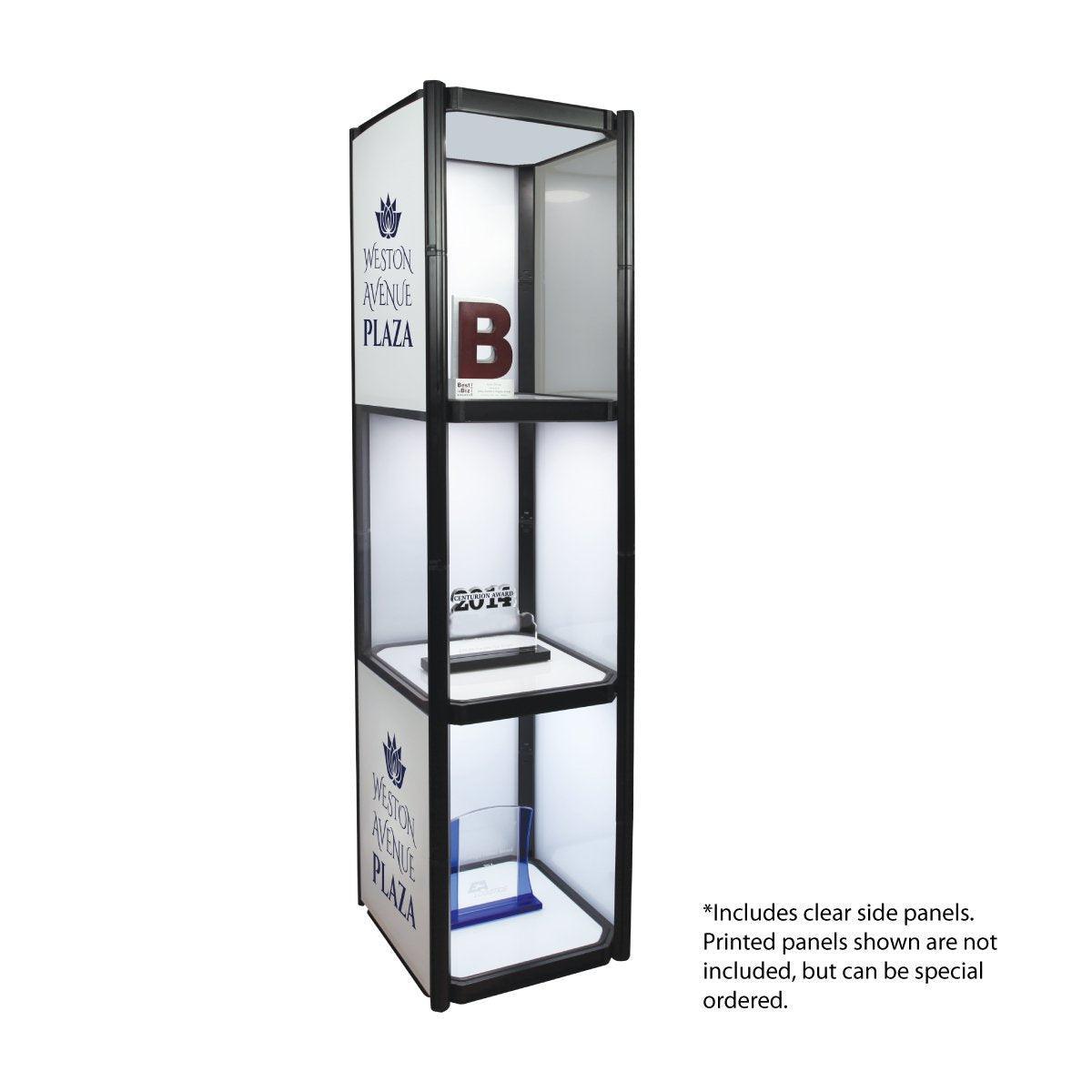 Twist Portable 3 Shelf Display Cabinet - TradeShowPlus