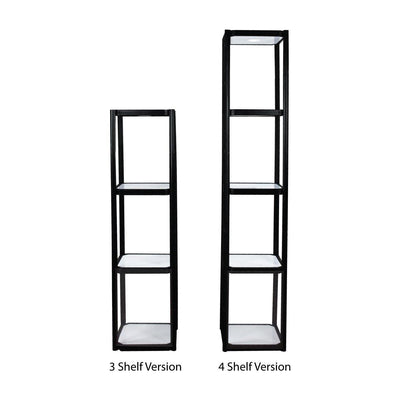 Portable 3 and 4 shelf display cabinets for trade shows and exhibitions