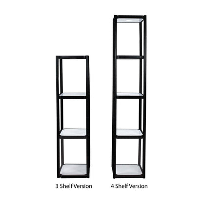 Portable 3 and 4 shelf display cabinets for trade shows and exhibitions