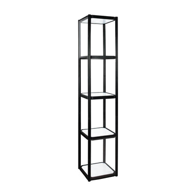 Portable four-shelf display cabinet ideal for trade shows, exhibitions, and special events