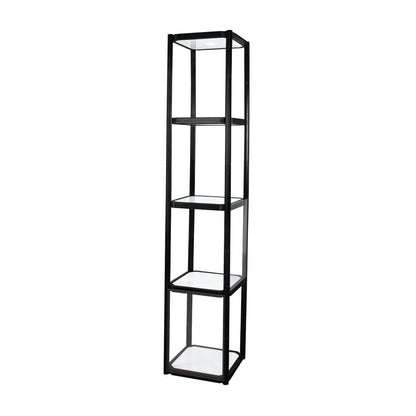 Tall portable 4-shelf display cabinet for trade shows and exhibitions
