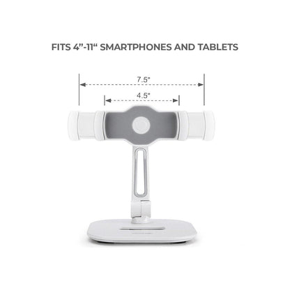 Adjustable tabletop tablet holder for trade shows and events fits 4 to 11 inch devices