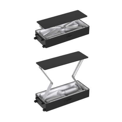 Portable display counter with adjustable top and internal compartments for trade shows and exhibitions