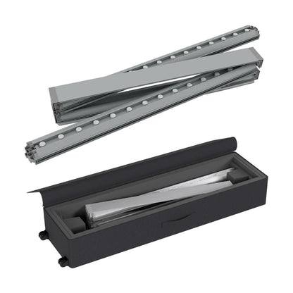 Collapsible frame and carrying case for portable trade show, exhibition, and event displays