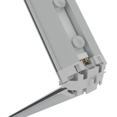 Modular frame corner connector for trade show and exhibition display systems