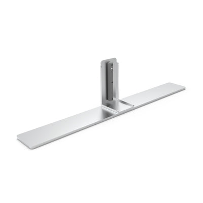 Metal base plate with vertical bracket for stable frame support at trade shows and exhibitions