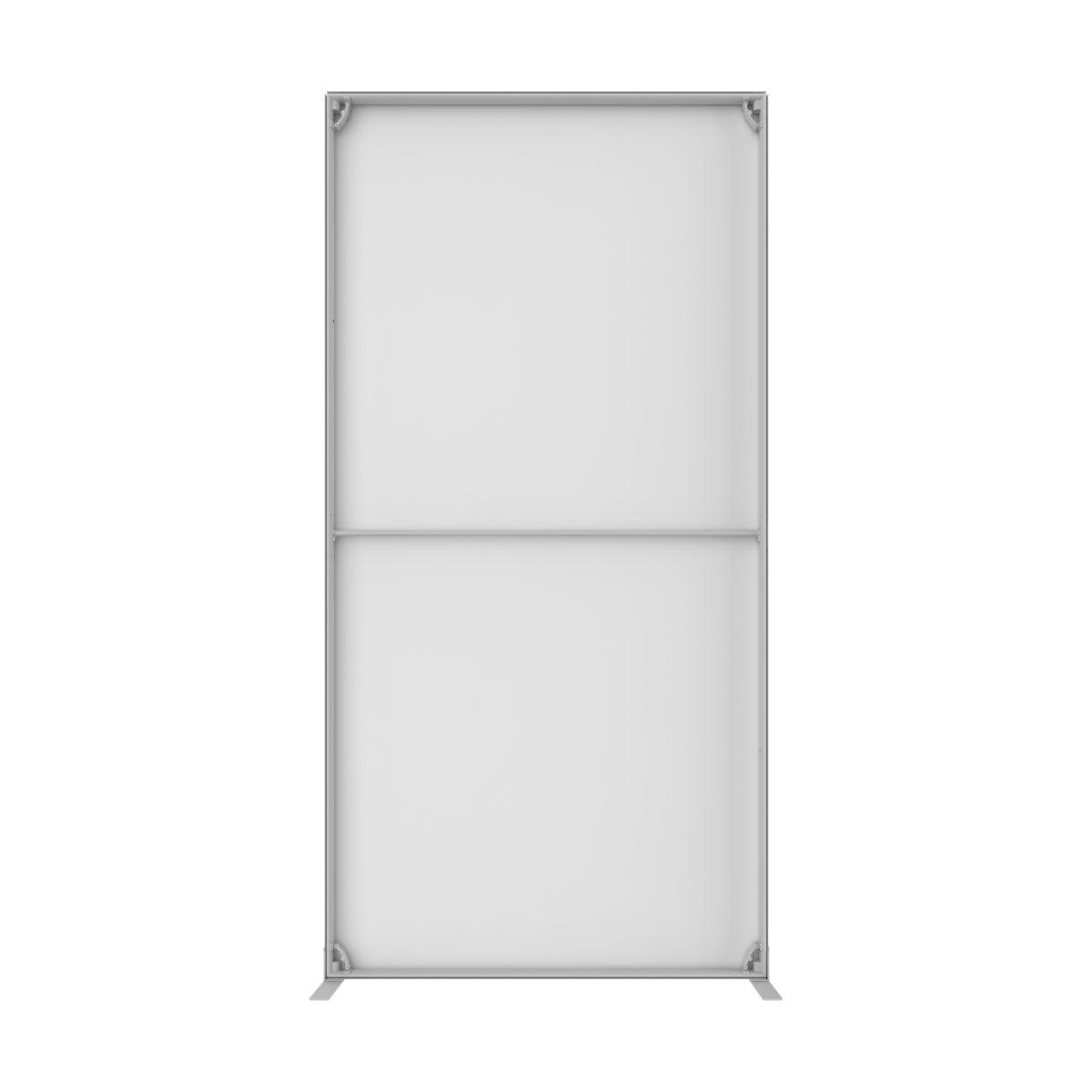 Trade show display frame with two-panel structure for exhibitions and special event branding