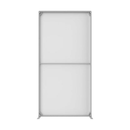 Trade show display frame with two-panel structure for exhibitions and special event branding