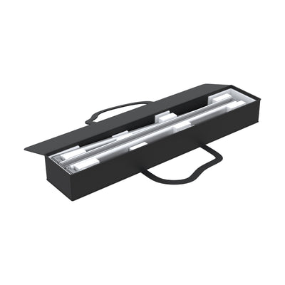 Compact carrying case with foam inserts designed for securing trade show and exhibition frame components