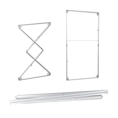 Modular frame components for trade shows and exhibitions display setup