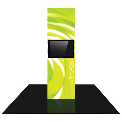 Tall rectangular trade show tower with integrated monitor for exhibitions and special event displays
