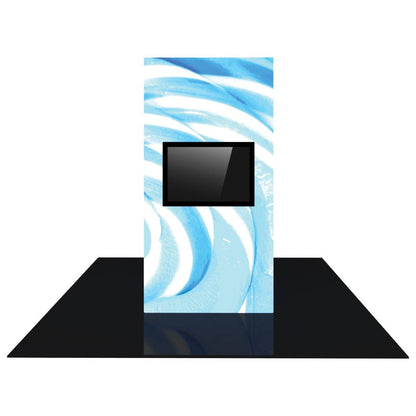 Backlit monitor tower display for trade shows and exhibitions with integrated screen