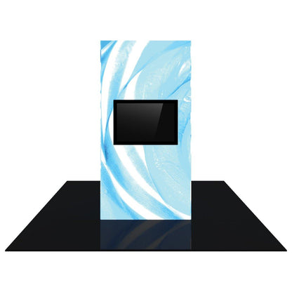Backlit monitor tower with graphic panel for trade shows, exhibitions, and special events display