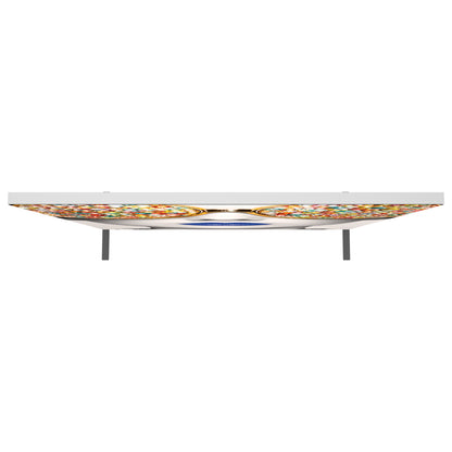 Overhead geometric square display panel for trade shows and special event booths