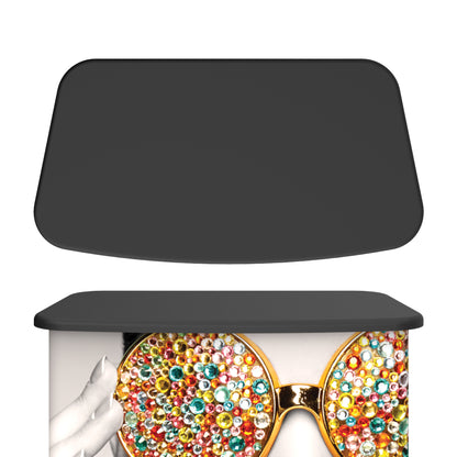 Portable trade show counter with vibrant graphic wrap ideal for exhibitions and special events