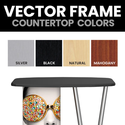 Vector Frame trade show counter with customizable laminate countertop options for exhibitions and events
