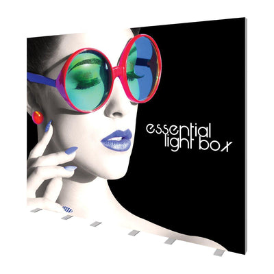 Essential light box display featuring artistic woman portrait for trade shows and exhibition branding