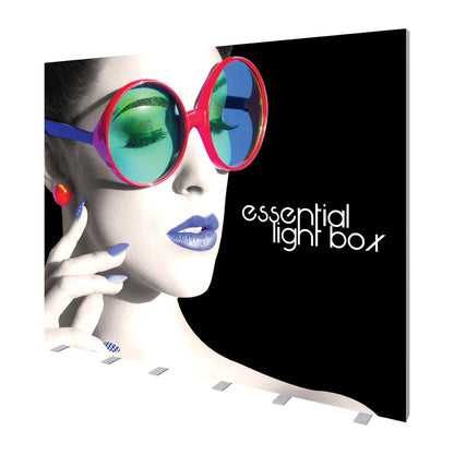 Essential light box display featuring artistic woman portrait for trade shows and exhibition branding