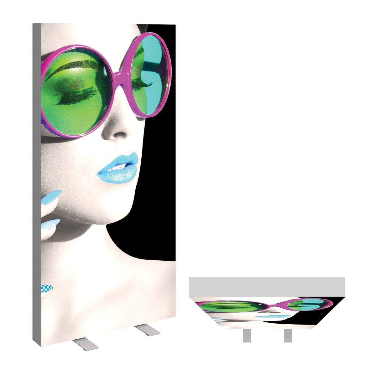 Essential 3ft lightbox display featuring large fashion portrait for trade shows and exhibitions