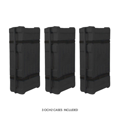 Three sturdy transport cases for trade shows and events equipment protection