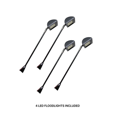 Set of four adjustable LED floodlights for trade shows and exhibitions lighting