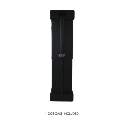 Tall protective case for transporting trade show and exhibition display equipment