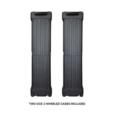 Two wheeled hard cases ideal for safe equipment transport at trade shows and exhibitions