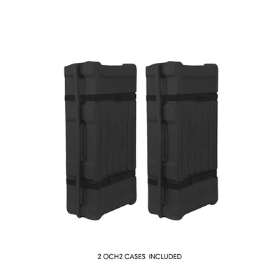 Pair of durable trade show cases designed for safe transport of exhibition and event equipment