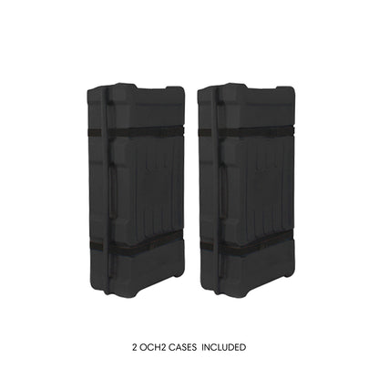 Pair of durable trade show cases designed for safe transport of exhibition and event equipment