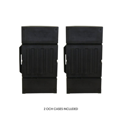 Two durable cases for trade shows, exhibitions, and special event equipment storage and transport