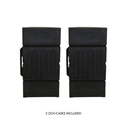 Two durable cases for trade shows, exhibitions, and special event equipment storage and transport