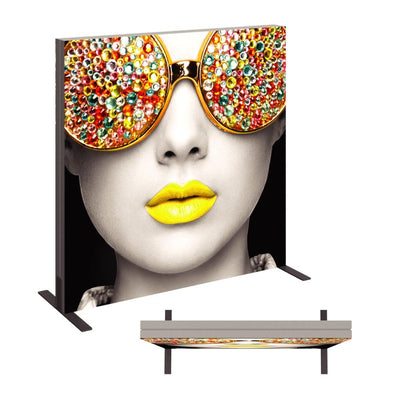 Large printed graphic panel with vibrant fashion portrait for trade show and exhibition display