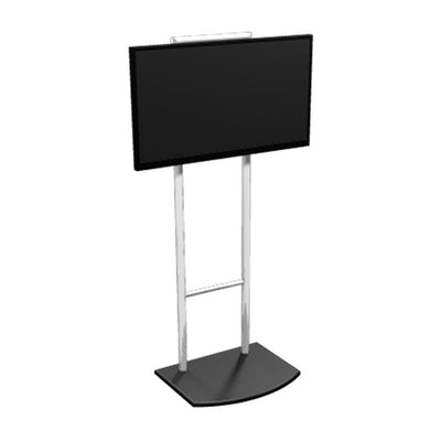 Free standing monitor stand ideal for trade shows and exhibitions with sturdy base and adjustable height