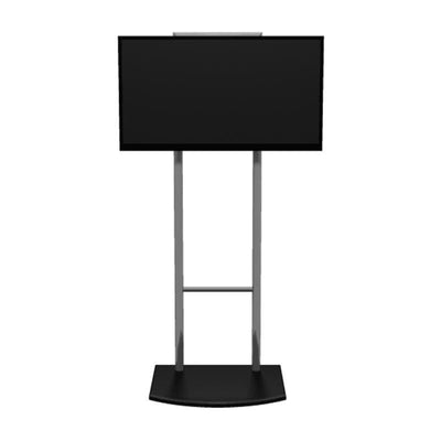 Freestanding monitor stand with stable base for trade shows and exhibition displays