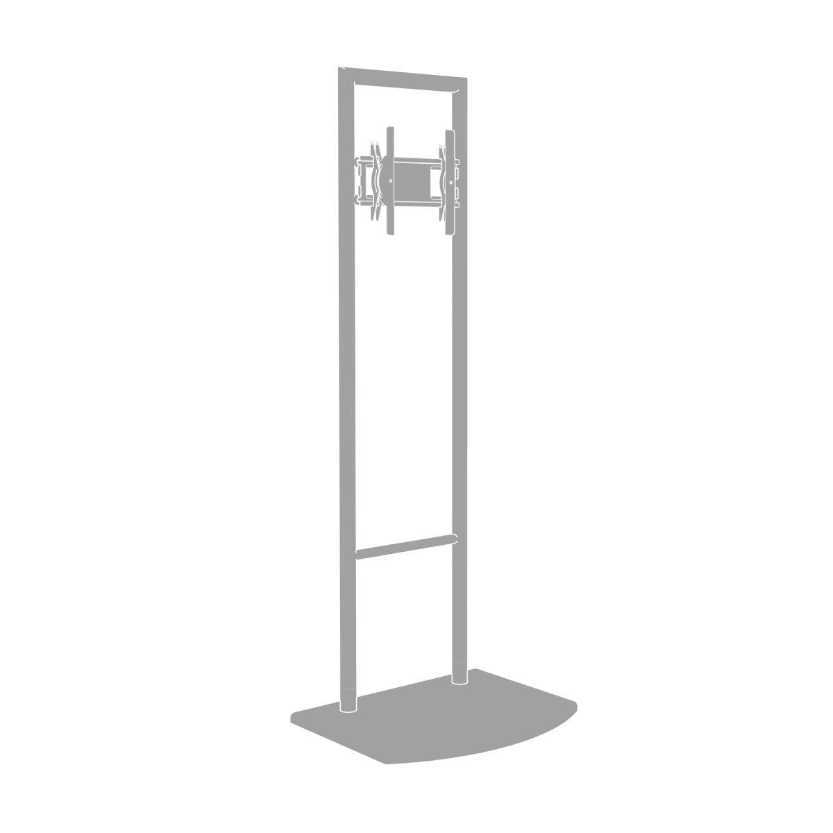 Free standing monitor stand with adjustable mount for trade shows exhibitions and events