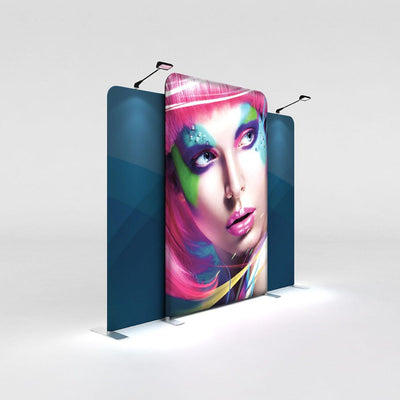 LED backlit display with artistic female portrait, ideal for trade shows, exhibitions, and events