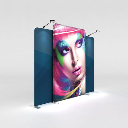 LED backlit display with artistic female portrait, ideal for trade shows, exhibitions, and events