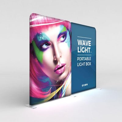 Portable LED backlit display light box with vibrant graphic for trade shows and exhibitions