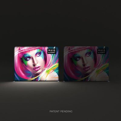 10ft LED backlit display panels showcasing vibrant graphics for trade show and event exhibits