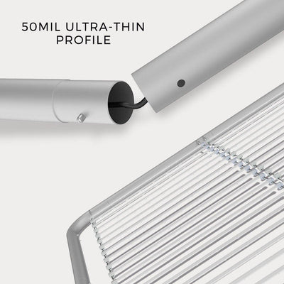 Ultra-thin LED light tube display with metal frame, ideal for trade shows and exhibitions