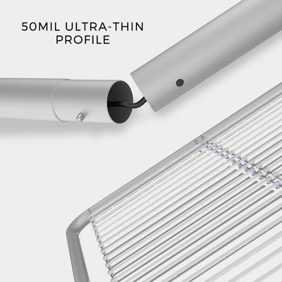 Ultra-thin profile modular frame and light tubes for trade show backlit tabletop display