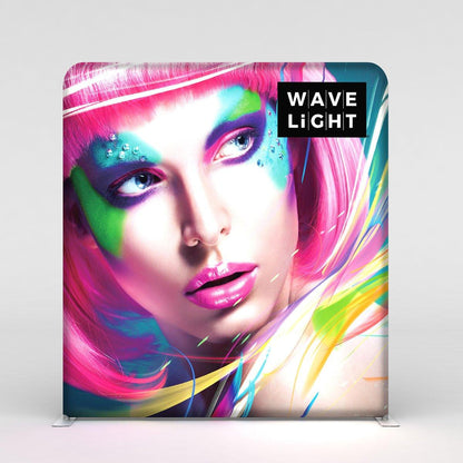 LED backlit display featuring vibrant artistic portrait for trade shows and exhibitions