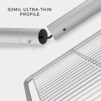 Ultra-thin LED tube frame with internal wiring ideal for trade show displays and event exhibits