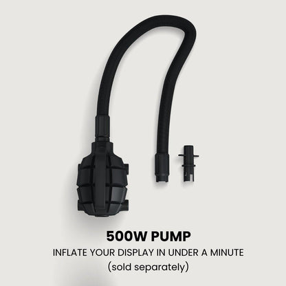 500W high-power pump with attachments for quick inflation of trade show and exhibition displays