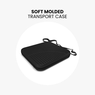 Soft molded transport case with zipper and shoulder strap for trade shows and exhibitions