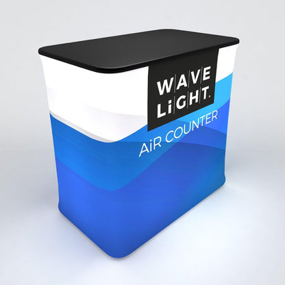 Wave Light Air Counter trade show display with custom graphic wrap for exhibitions and events