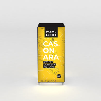 360-degree segmented light box counter for trade shows and special events branding