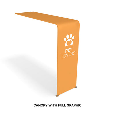 Trade show canopy with full graphic for pet lovers, ideal for exhibitions and special events