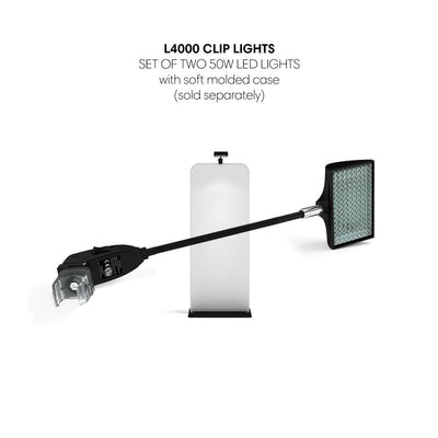 Trade show clip light with adjustable arm and LED panel for exhibition booth lighting